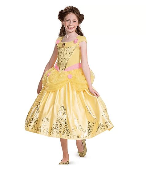 Disguise Girl's Prestige Disney Princess Dress Pretend Play Costume Dress-Up (Belle, M (8-10 ...