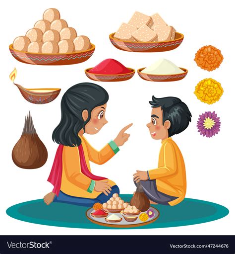 indian bhai dooj festival element royalty  vector image