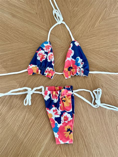 Ruffle Bikini Set Top And Bikini Bottom PDF Sewing Pattern Sizes XS XL Etsy