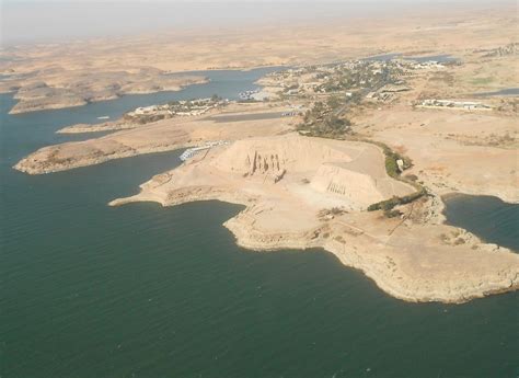 Abu Simbel Temples From The Air At Lake Nasser The Massive Artificial