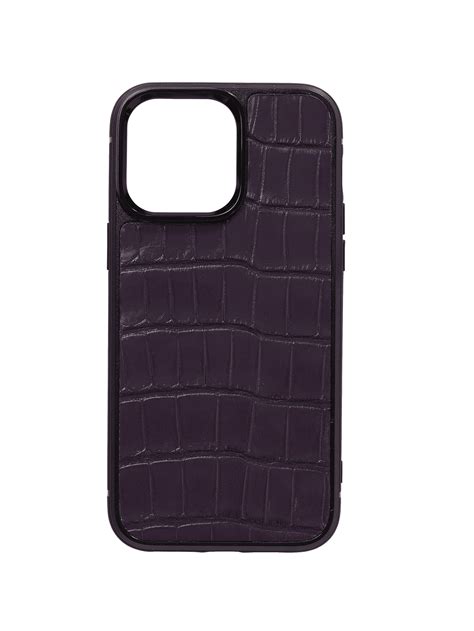 Iphone 14 Pro Max Case Dark Purple Shiny Alligator Maison Jean Rousseau