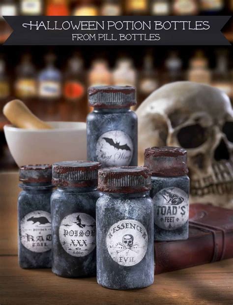 Make Halloween Potion Bottles With Free Labels Mod Podge Rocks