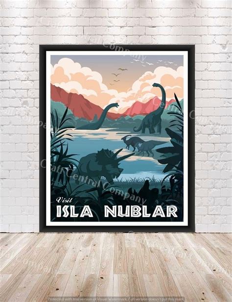 Jurassic Park Poster Isla Nublar Poster Attraction Poster Universal