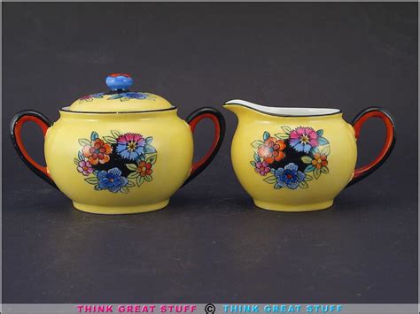 21004012 Vintage Noritake Sugar Bowl And Creamer Hand Painted