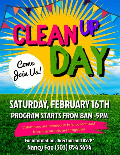 Clean Up Day Flyer | Customize this design with your video, photos and ...