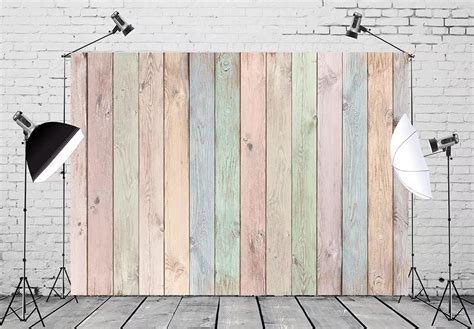 Beleco X Ft Fabric Wood Backdrop Pastel Colored Wood Planks Texture