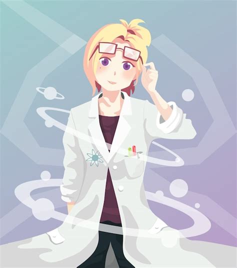 Premium Vector | Cute girl scientist illustration