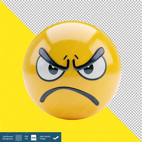 Premium PSD | Upset face emoji on transparent background png