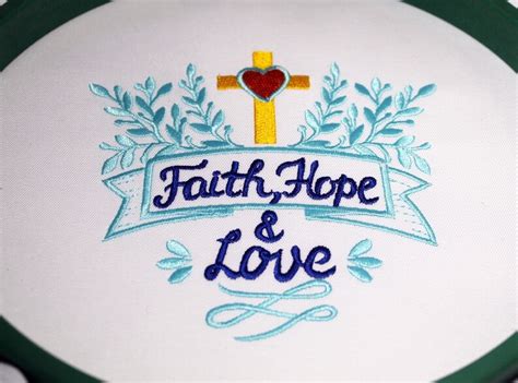 Faith Hope And Love Machine Embroidery Design Christian Etsy