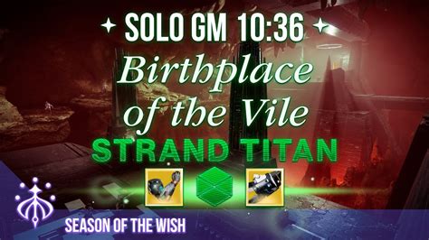 Solo GM Birthplace Of The Vile Strand Titan 10 36 Season Of The