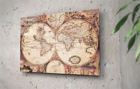 Vintage Historic World Map Wall Art Antique Style Old Fine Art | Etsy