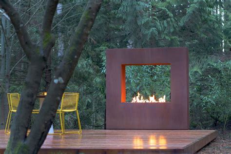 Modern Outdoor Fireplace Kodo Corten Paloform Global