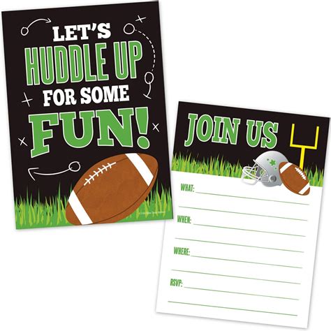 Amazon.com : Football Party Invitations (20 Count) With Envelopes ...