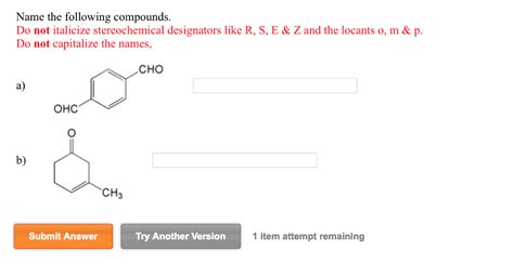 Solved Name The Following Compounds Do Not Italicize Chegg