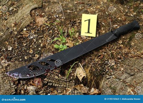Sci bloody machete stock image. Image of assassin, handle - 319515563