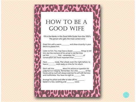 How To Be A Good Wife Guide 1950 S Good Wife Guide Game