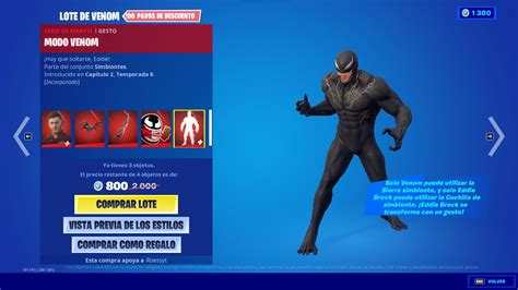 Nueva Skinlote De Venom Eddie Brock Nueva Tienda Fortnite Hoy 24 De Septiembre Del 2021