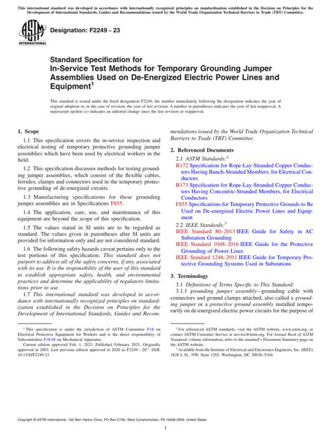 Astm F2249 23 Standard Specification For In Service Test Methods For