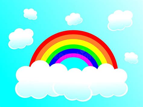 Arc En Ciel Et Nuages Illustration Stock Illustration Du Couleurs