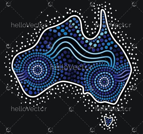 Map Of Australia In Aboriginal Dot Style Download Graphics And Vectors