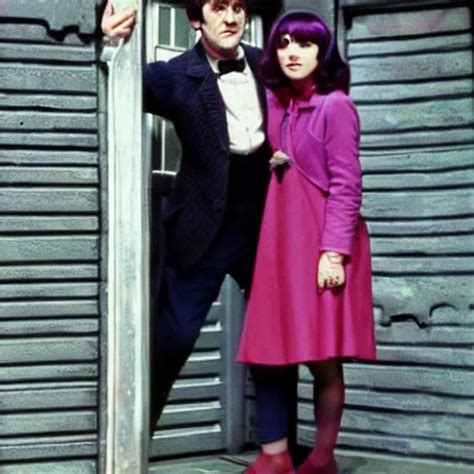 The Second Doctor Stepping Out Of The Tardis With His Stable