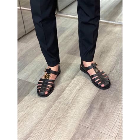 Mua Dép Rọ GC Dép Sandal Dọ Quai Da Đế Cao Su Đen hàng cao cấp cực hot hè SALE sốc chào