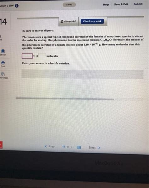 Solved Seved Help Save Exit Submit Apter 5 HW 14 2 Chegg