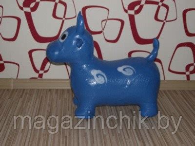 Игрушка попрыгунчик корова резиновая синяя
