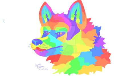 Multi Colored Pastel Wolf By Ajhusky On Deviantart