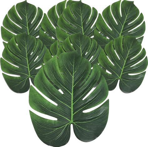 LOKIPA 30 Pcs 8 Inch Artificial Tropical Palm Leaves Monstera Plant