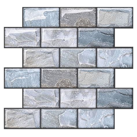 Vancore Wall Tiles Peel And Stick Backsplash 3d Wall Stickers 10 Pack Gray