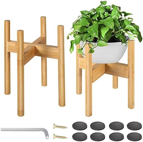 Amazon Uppwell Adjustable Wood Plant Stand Indoor Sturdy Eco