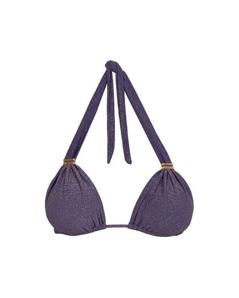 Vix Synthetic Bia Triangle Bikini Top In Blue Lyst