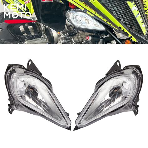 Atv Headlight Set With Light Bulbs Compatible With Yamaha Raptor 700 Wolverine 450 350 Yfz450