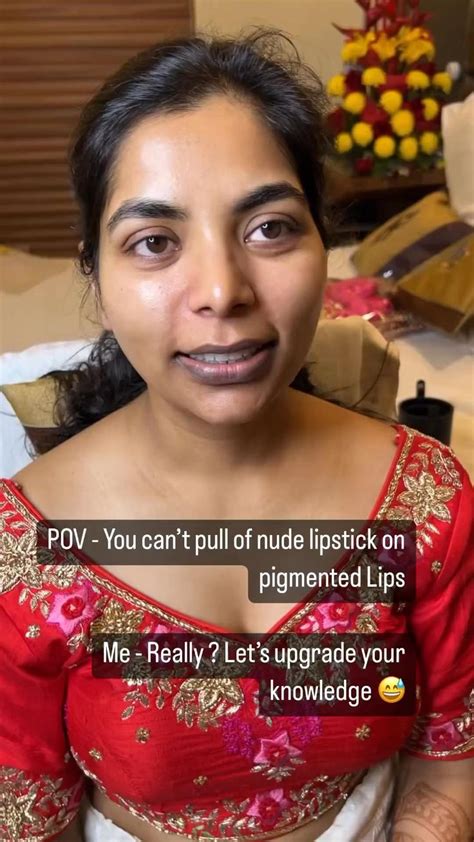 Nude Lipstick On Pigmented Lips Bridal Makeup Dark Skin Makeup Makeup For Brown Eyes