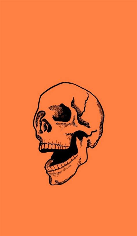 Download Halloween Grunge Orange Skull Wallpaper