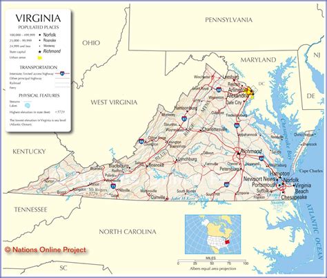 Map Of Virginia Counties And Cities - Usa Map With Time Zones