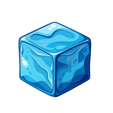 Premium Vector Ice Cube Cartoon Style On White Background