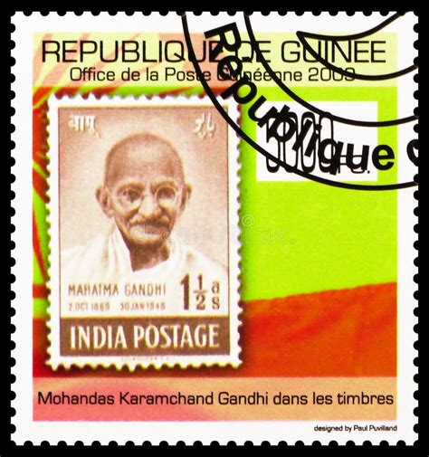 India Mahatma Gandhi Postage Stamp Stock Image - Image of famous ...