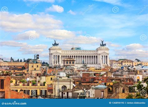 Vittoriano or Altar of the Fatherland, Rome, Aerial View from Villa ...