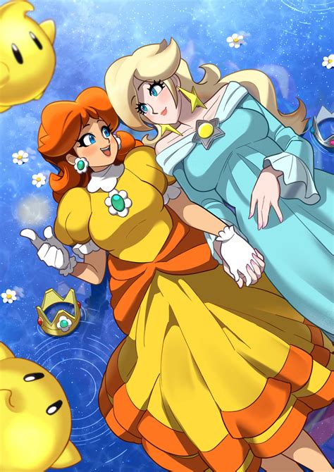 Rosalina Princess Daisy And Luma Mario Drawn By Loveycloud Danbooru