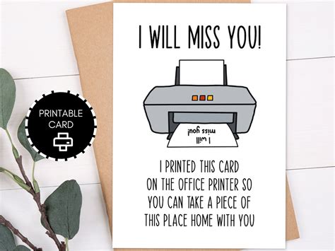 Printable Going Away Card for Coworker Funny Goodbye Gift - Etsy