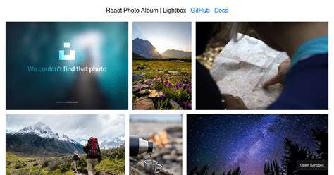 React Photo Album Lightbox Codesandbox