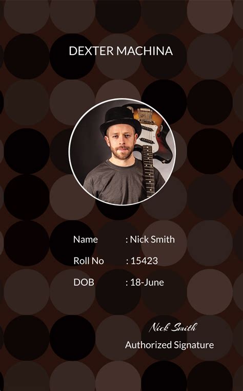 Free Music Band Id Card Template Edit Online And Download