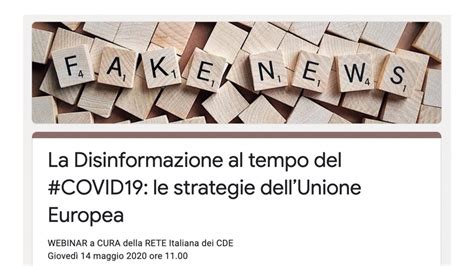 La Disinformazione Al Tempo Del Covid Le Strategie Dell Unione Europea