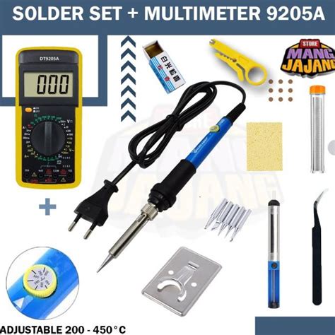 Jual Solder Iron Adjustable Temperatur 60W 220V Alat Solder Listrik Set