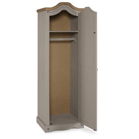 Corona Grey Wax 1 Door Arch Top Wardrobe