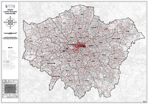 London Boroughs Postcode Map - Digital Download – ukmaps.co.uk