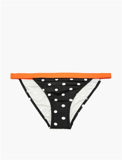 Siyah Kadın Puantiyeli Bikini Altı 9YAK88661BM Koton