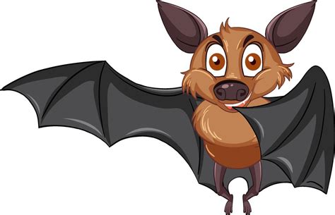 Brown bat cartoon character on white background 6154351 Vector Art at ...